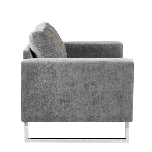 MOONLIT VELVET ACCENT CHAIR, GREY