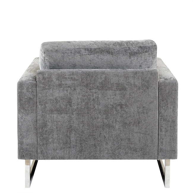 MOONLIT VELVET ACCENT CHAIR, GREY