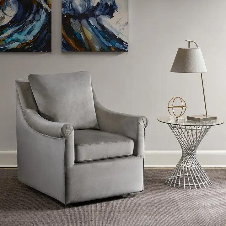 UPHOLSTERED SWIVEL GLIDER CHAIR