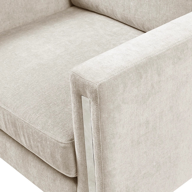 MOONLIT VELVET ACCENT CHAIR, IVORY