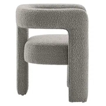 KAYLA BOUCLE ARM CHAIR - LIGHT GRAY