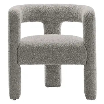 KAYLA BOUCLE ARM CHAIR - LIGHT GRAY