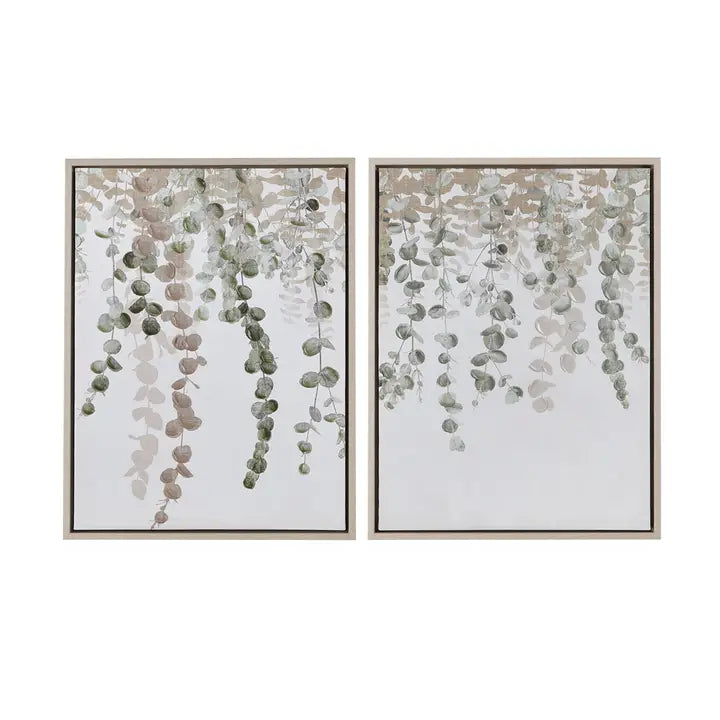 HANGING EUCALYPTUS 2-PC FRAMED CANVAS WALL ART