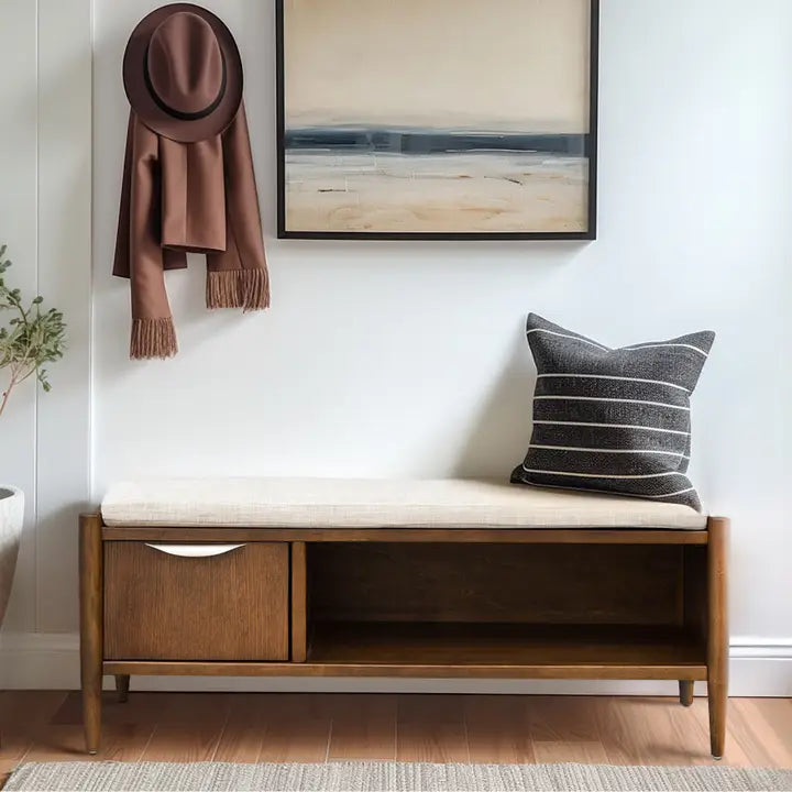 ACCENT BENCH W/ STORAGE, WALNUT