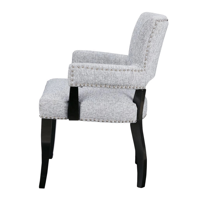 ARMED DINING CHAIR, GREY