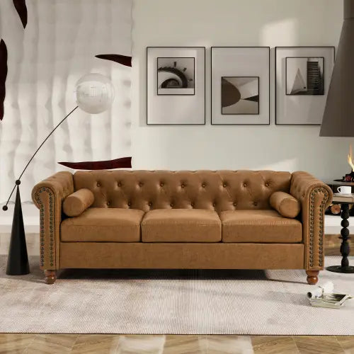 CHESTER UPHOLSTERED SOFA , BROWN